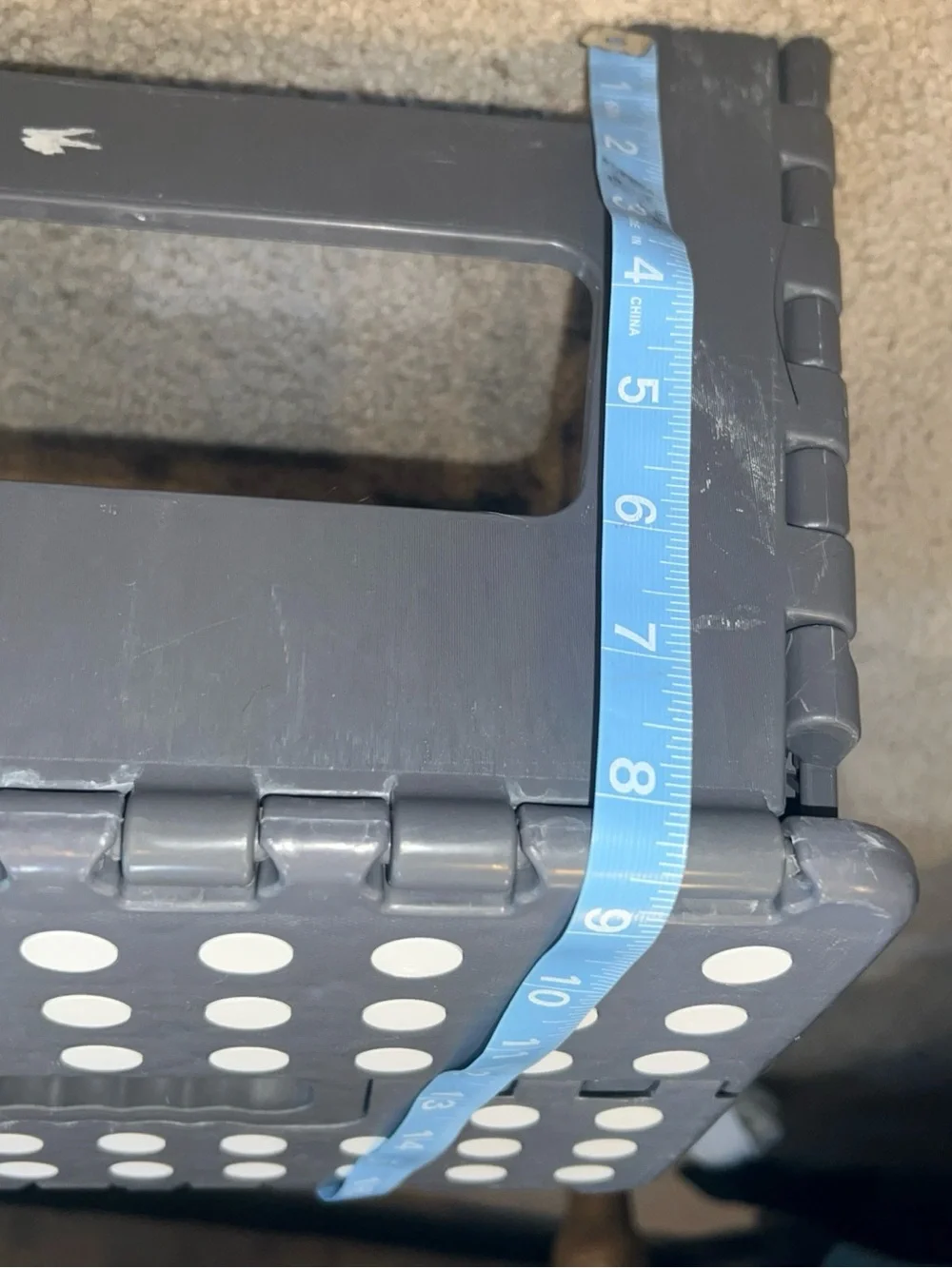 Folding Step Stool - Dark Gray with White Dots